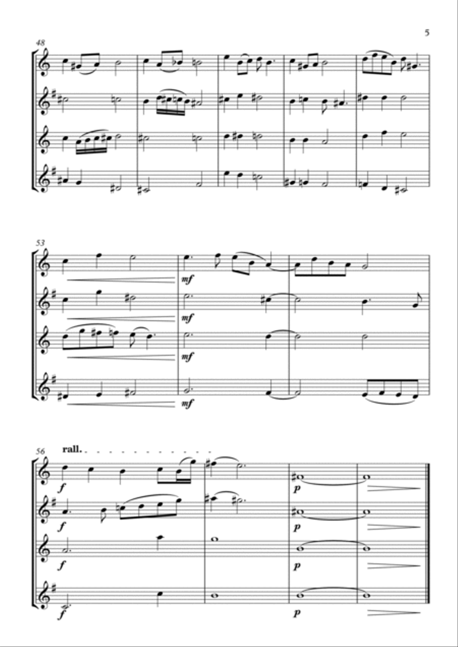 Melancholy - Saxophone Quartet Saxophone Quartet scores gallery preview page 5
