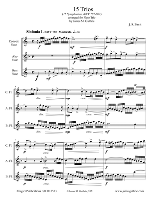 BACH: 15 Trios BWV 787-801 for Flute Trio