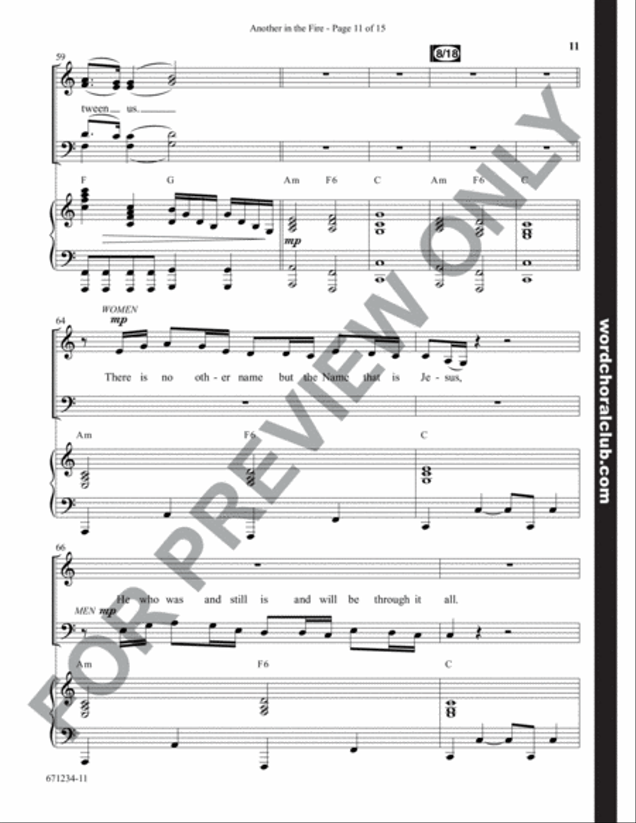 Another in the Fire - Anthem 4-Part scores gallery preview page 11