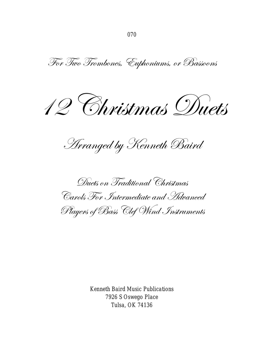 12 Christmas Duets for Bass Clef Instruments Small Ensemble scores gallery preview page 1