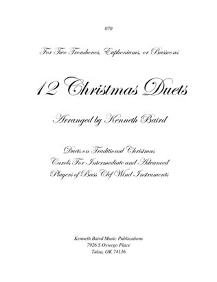 Book cover for 12 Christmas Duets for Bass Clef Instruments