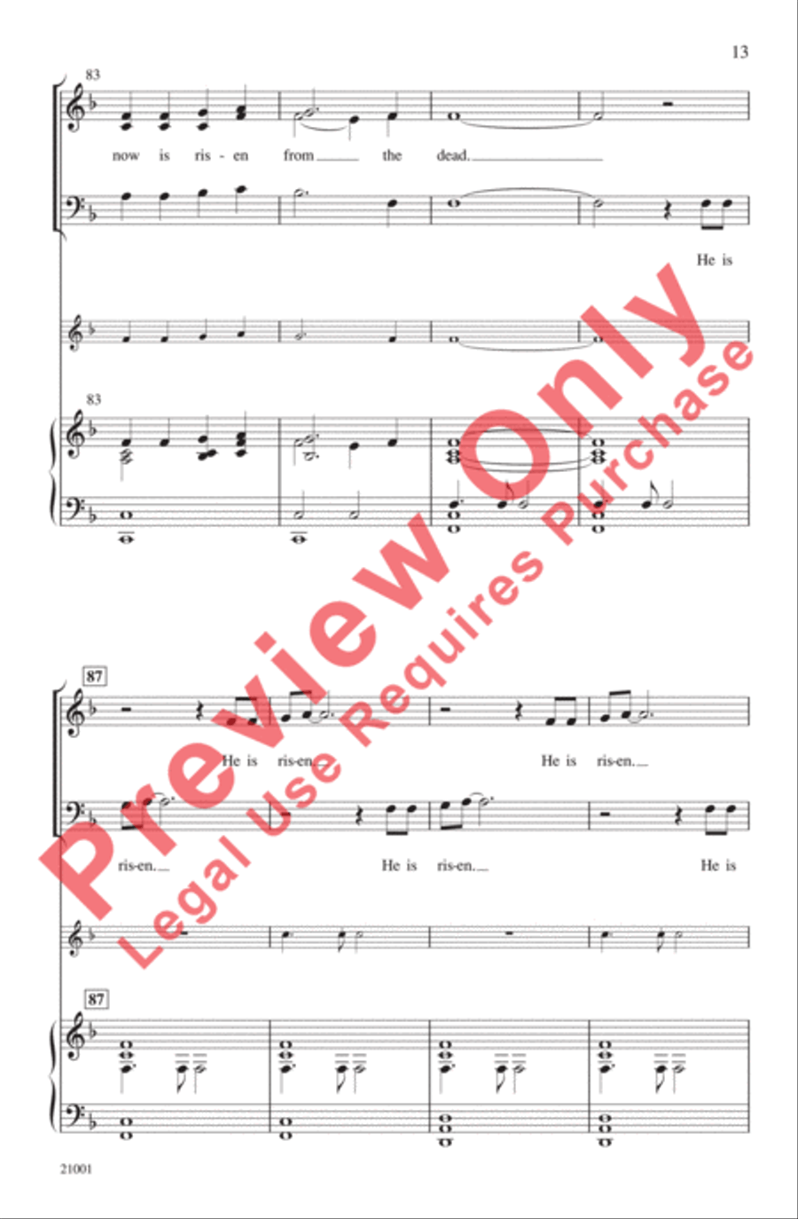 Risen Today! (An Easter Medley) 3-Part scores gallery preview page 13