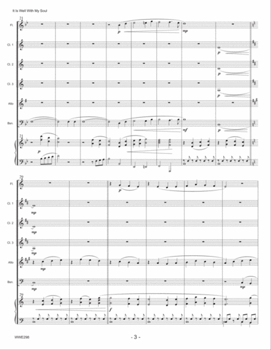 IT IS WELL WITH MY SOUL - WOODWIND ENSEMBLE with Piano Accompaniment Woodwind Ensemble scores gallery preview page 3