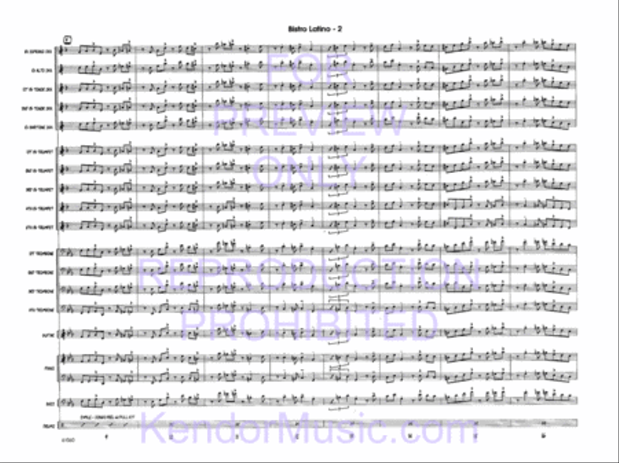 Bistro Latino Jazz Ensemble scores gallery preview page 4
