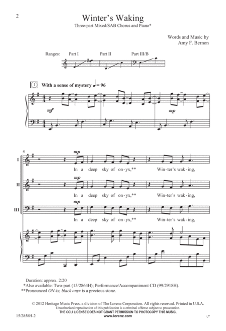 Winter's Waking Winter's Waking 3-Part scores gallery preview page 3
