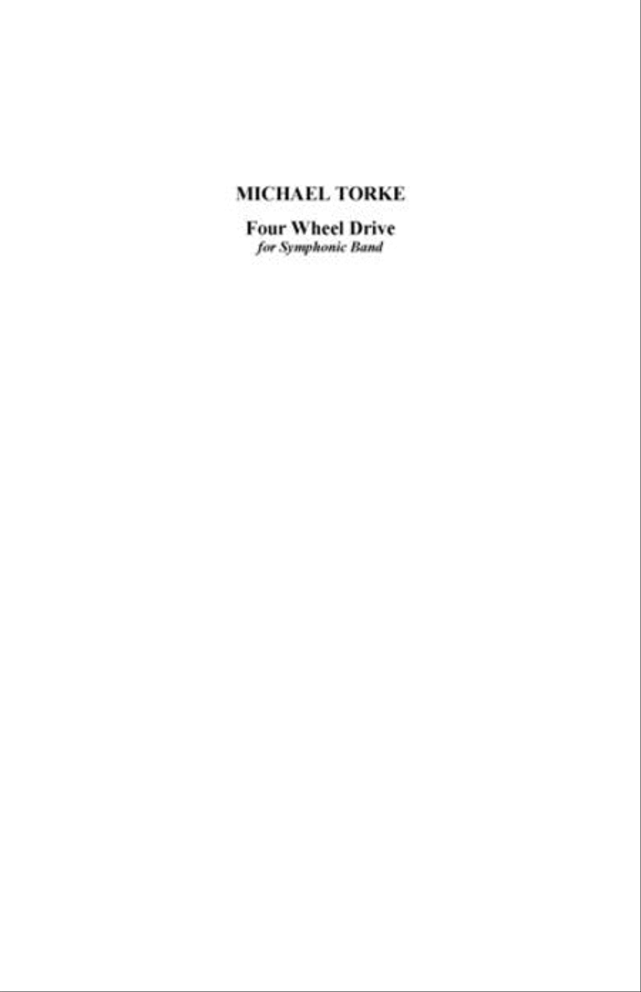 Four Wheel Drive (score) Concert Band scores gallery preview page 1