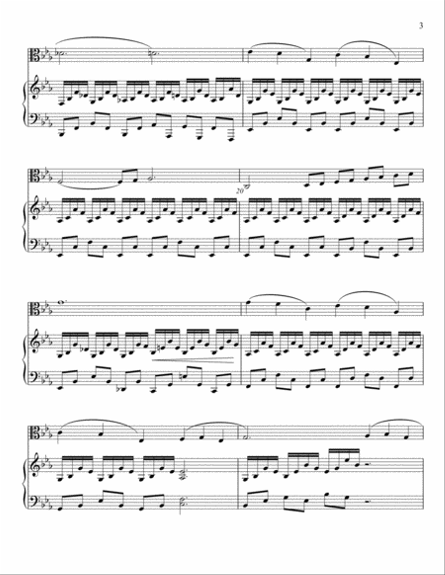 The Swan (Carnival of the Animals) - Charles-Camille Saint-Saëns for Viola and Piano Piano scores gallery preview page 3