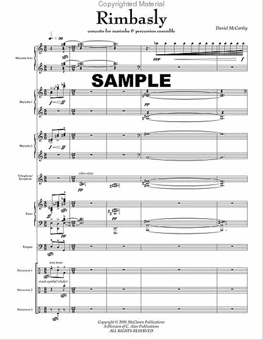 Rimbasly (percussion ensemble set) Percussion Ensemble scores gallery preview page 2