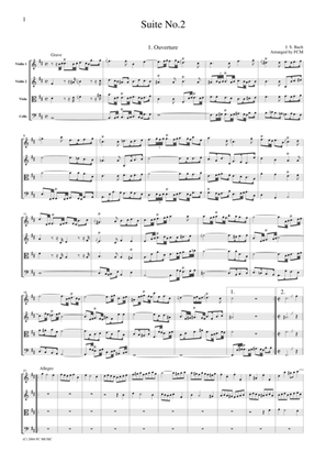 Book cover for J.S.Bach Suite No.2, all mvts., BWV1067, for string quartet, CB216