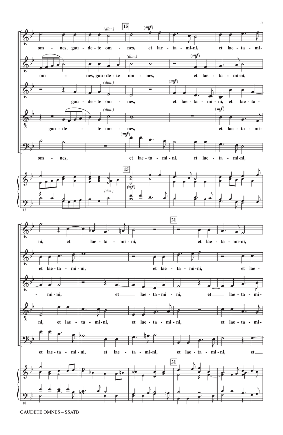 Gaudete Omnes by Jan Pieterszoon Sweelinck 4-Part - Digital Sheet Music page 3
