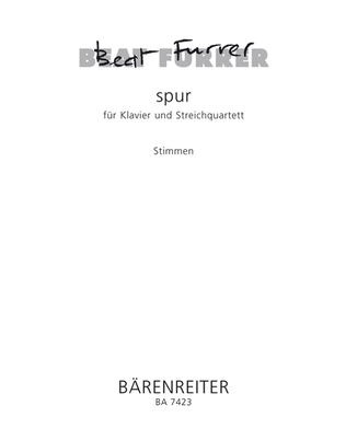 spur für Klavier und Streichquartett (1998)