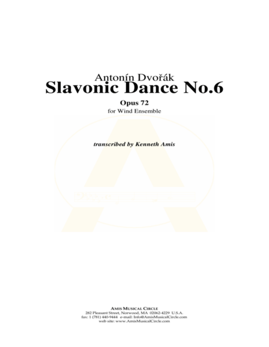 Slavonic Dance No.6, Op.72 - STUDY SCORE ONLY Concert Band scores gallery preview page 1