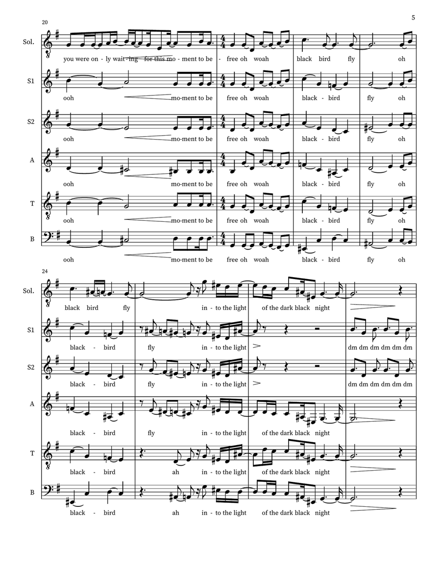 Blackbird 4-Part scores gallery preview page 5