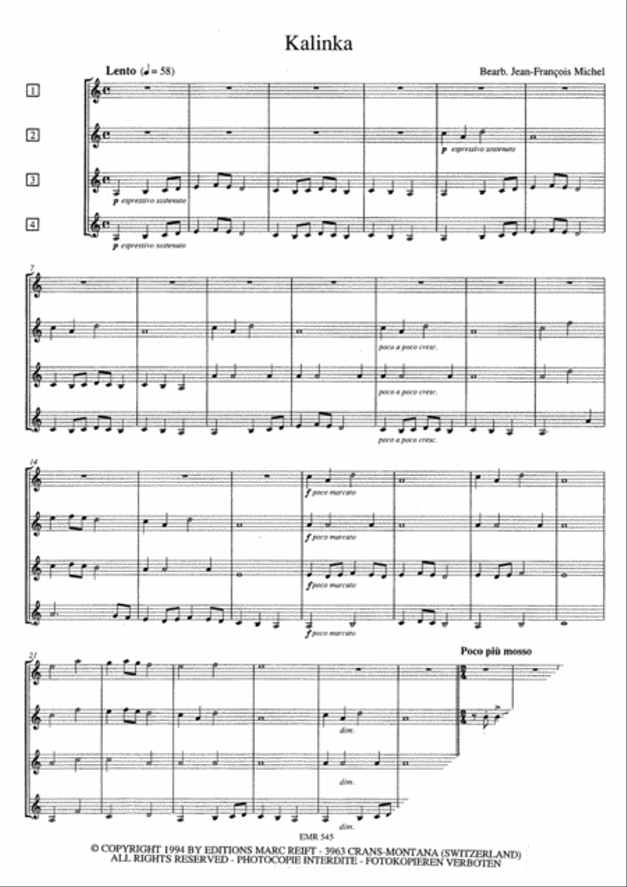 3 Traditionals Euphonium Quartet scores gallery preview page 3