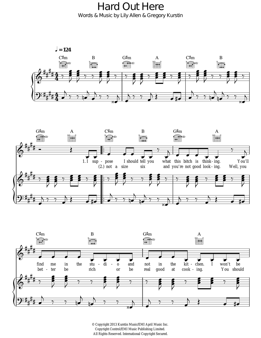 Hard Out Here Acoustic Guitar scores gallery preview page 1