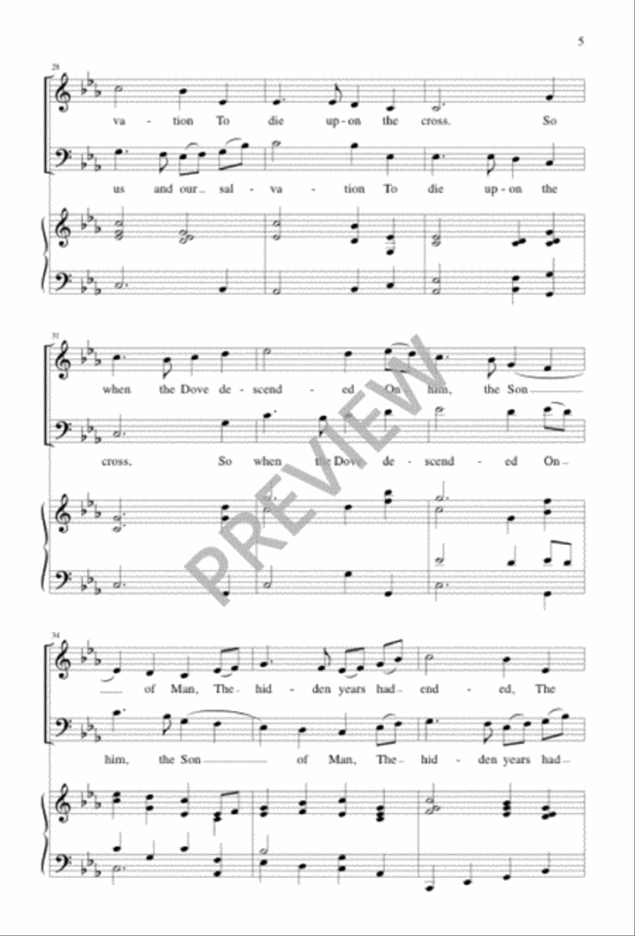 The Baptism of Jesus The Baptism of Jesus 4-Part scores gallery preview page 5