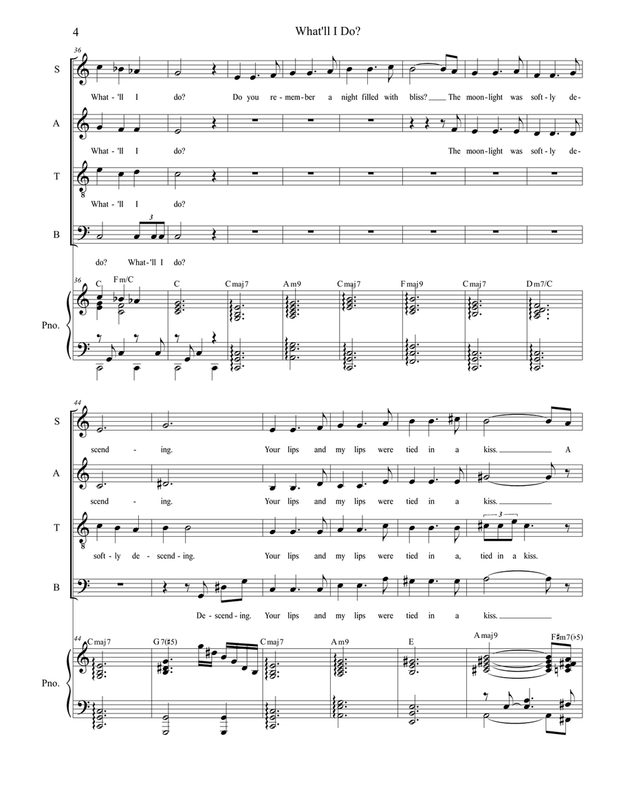 What'll I Do? (SATB) What'll I Do? (SATB) 4-Part scores gallery preview page 4