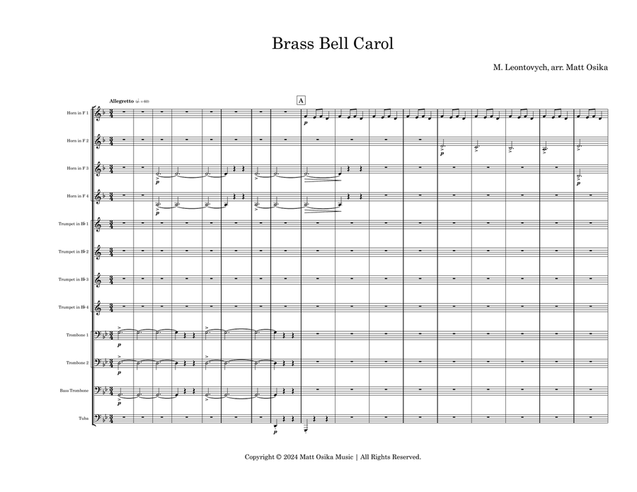Brass Bell Carol Brass Ensemble scores gallery preview page 1