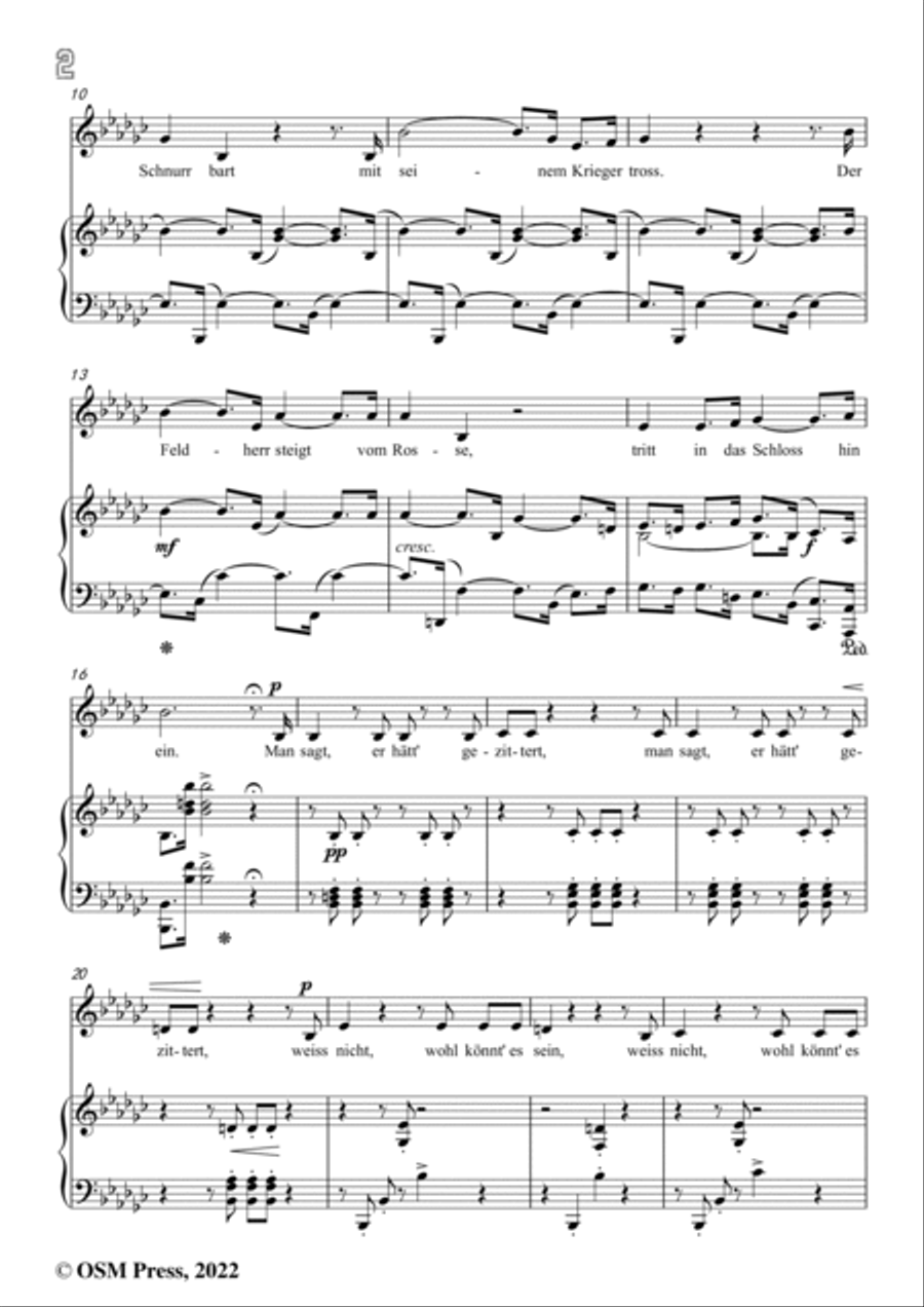 Loewe-Der selt'ne Beter,in e flat minor,Op.141,for Voice and Piano Voice Solo scores gallery preview page 4