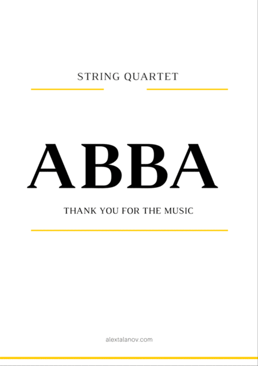 Thank You For The Music Thank You For The Music String Quartet scores gallery preview page 1
