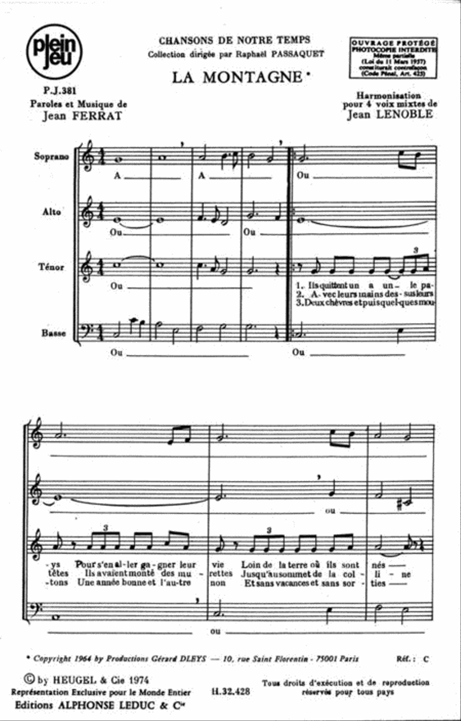 La Montagne (Set 10Ex.) Voice scores gallery preview page 2