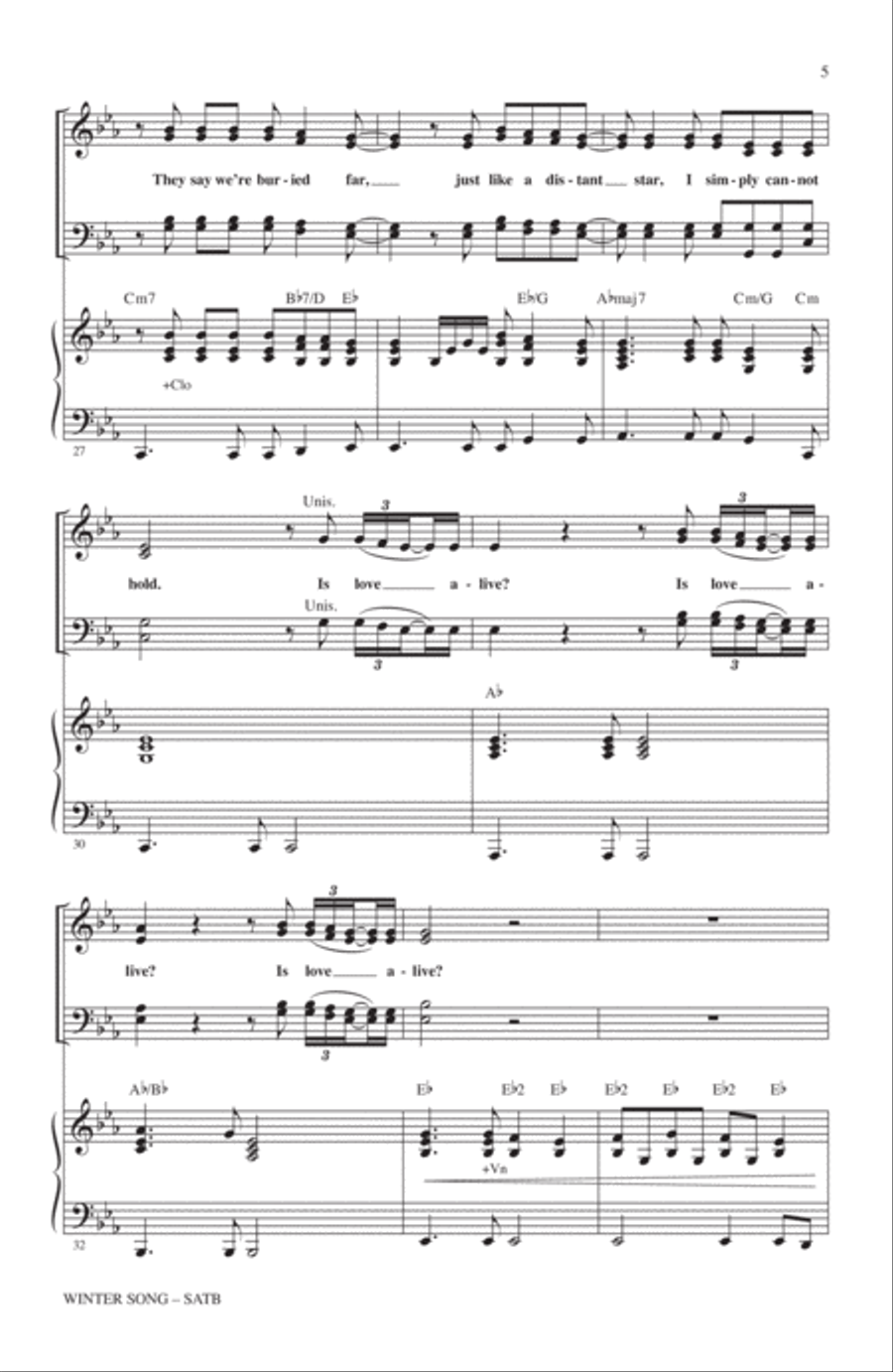 Winter Song (arr. Mac Huff) 4-Part scores gallery preview page 4