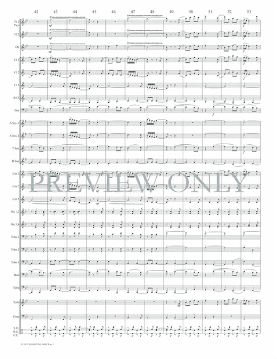 R.C.M.P. Regimental March Concert Band scores gallery preview page 8