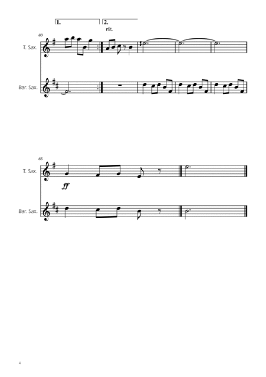 Carol of the Bells - Sax Duet Woodwind Duet scores gallery preview page 4