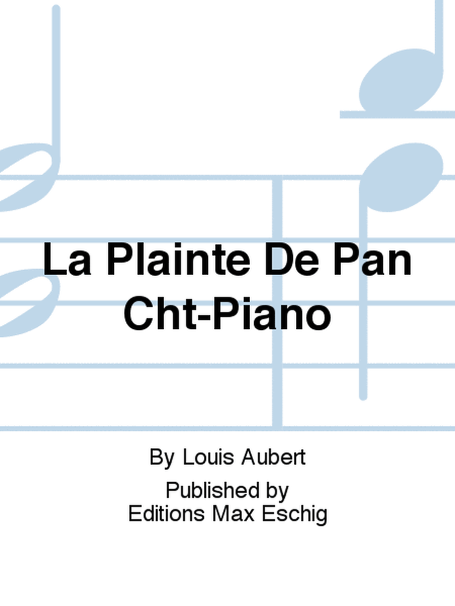 La Plainte De Pan Cht-Piano