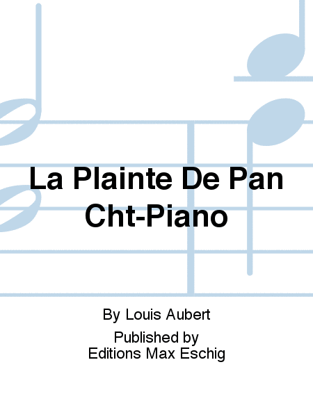 La Plainte De Pan Cht-Piano