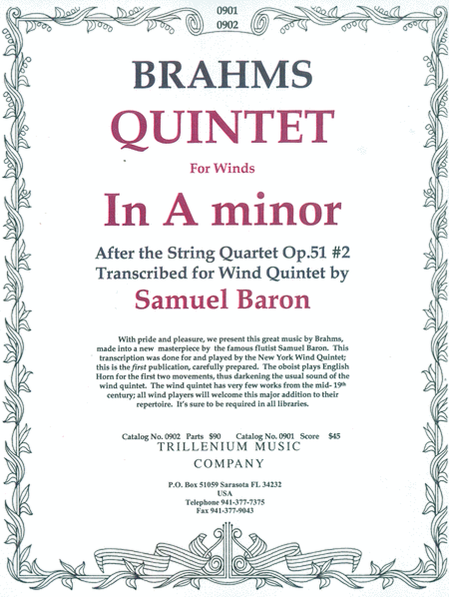 Quintet for winds in A minor