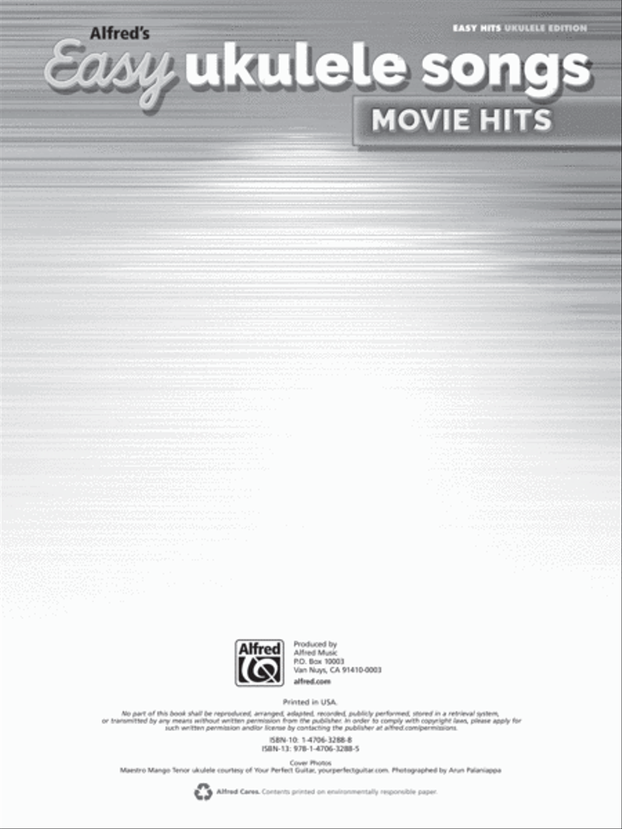 Alfred's Easy Ukulele Songs -- Movie Hits Ukulele scores gallery preview page 2