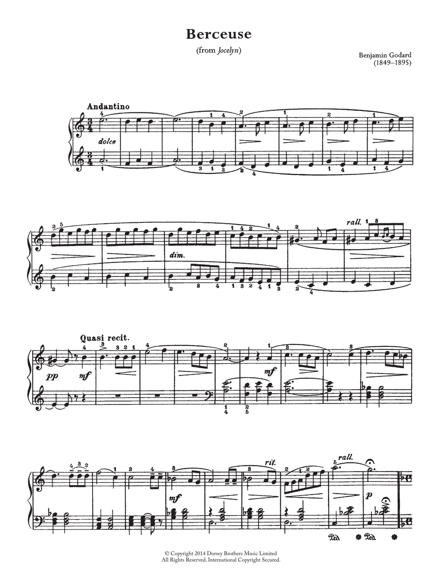Berceuse (From Jocelyn) Berceuse (From Jocelyn) Piano Solo scores gallery preview page 1