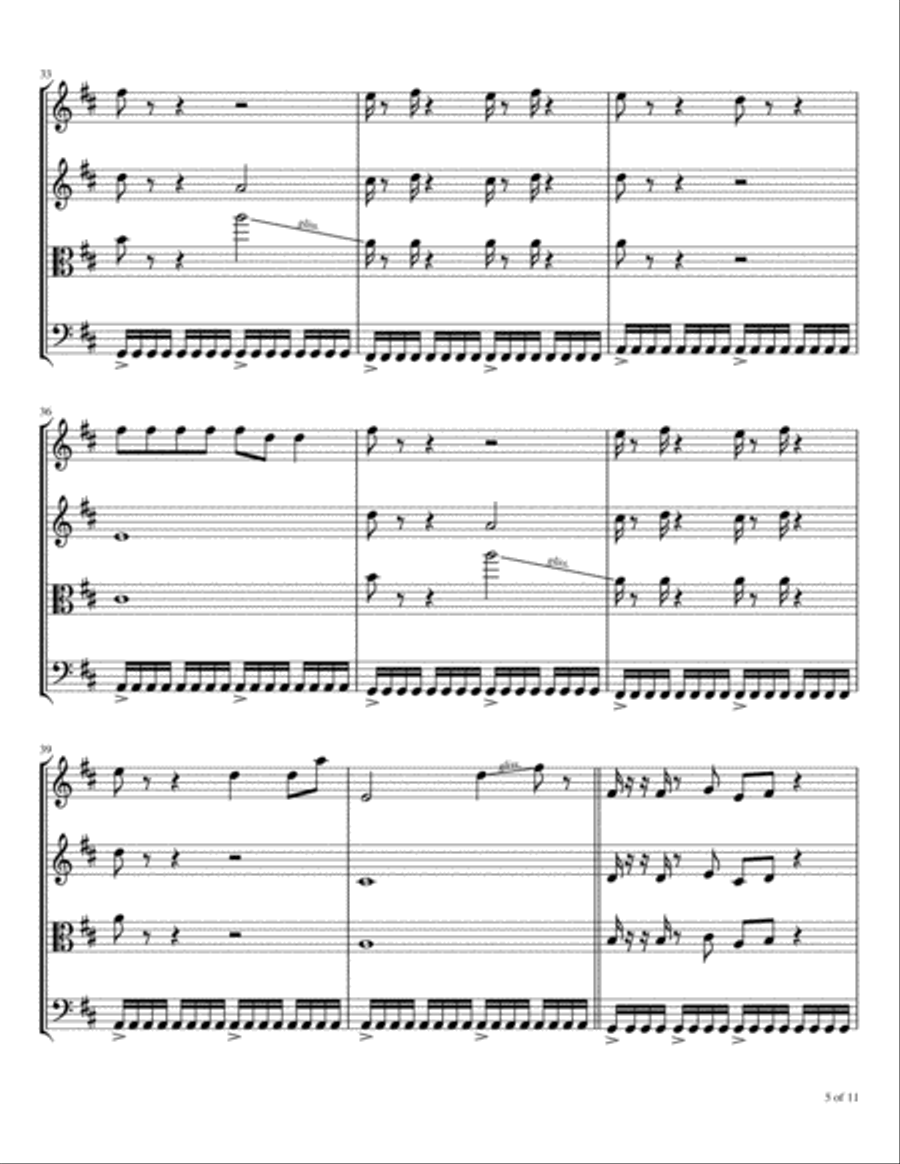 I Would Die 4 U String Quartet scores gallery preview page 6