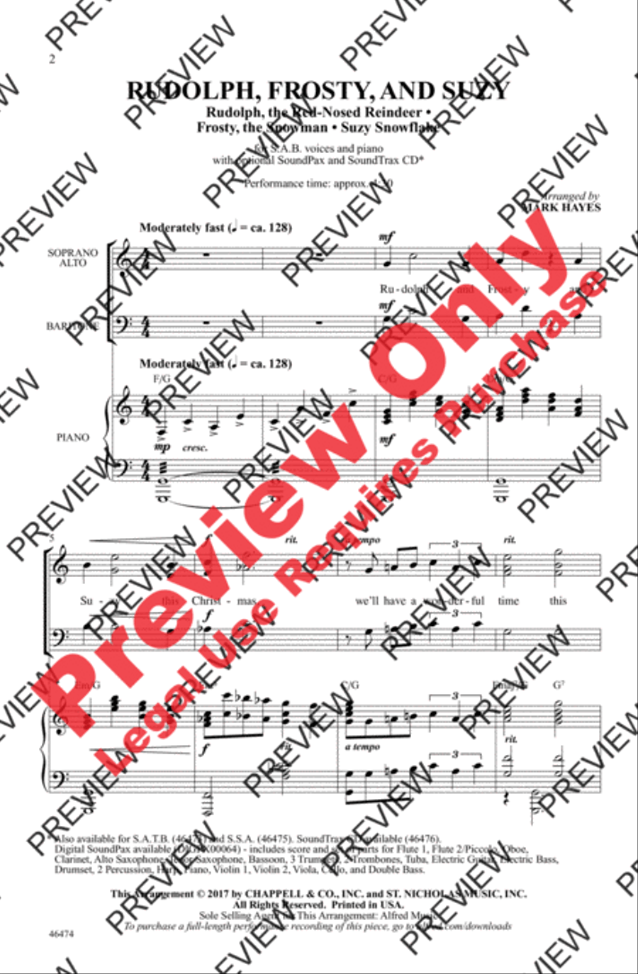 Rudolph, Frosty, and Suzy 3-Part scores gallery preview page 2