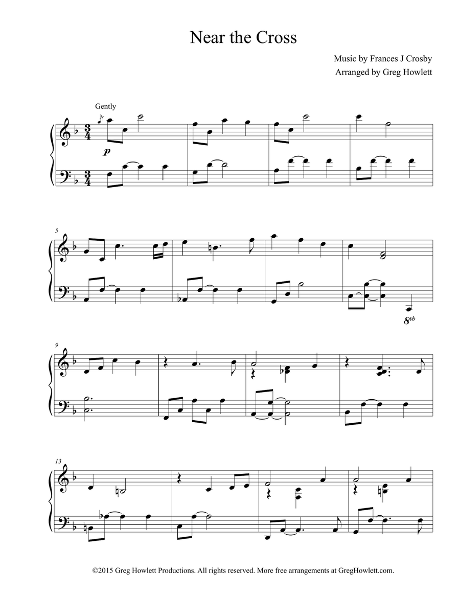 Near the Cross Near the Cross Piano Solo scores gallery preview page 1