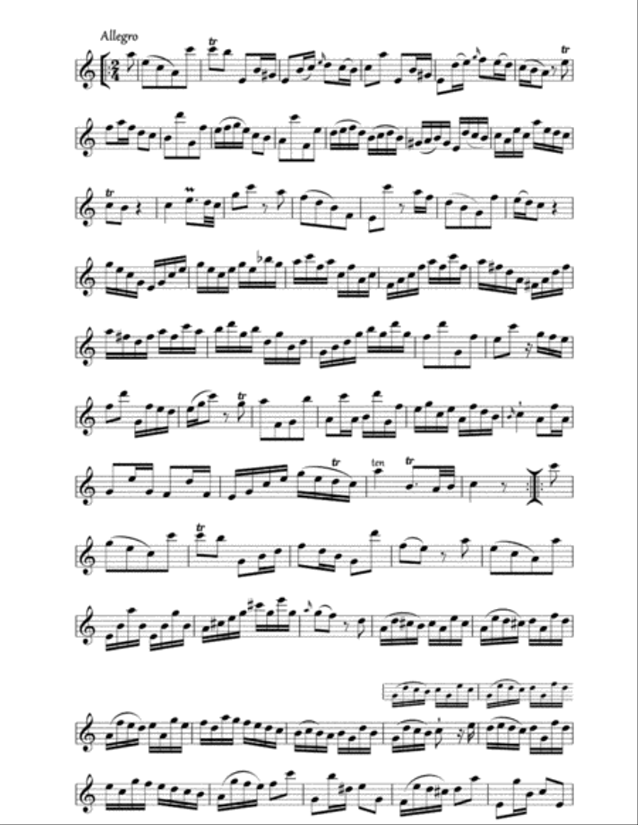 Flute Sonata in A minor H.562 Flute Solo scores gallery preview page 4