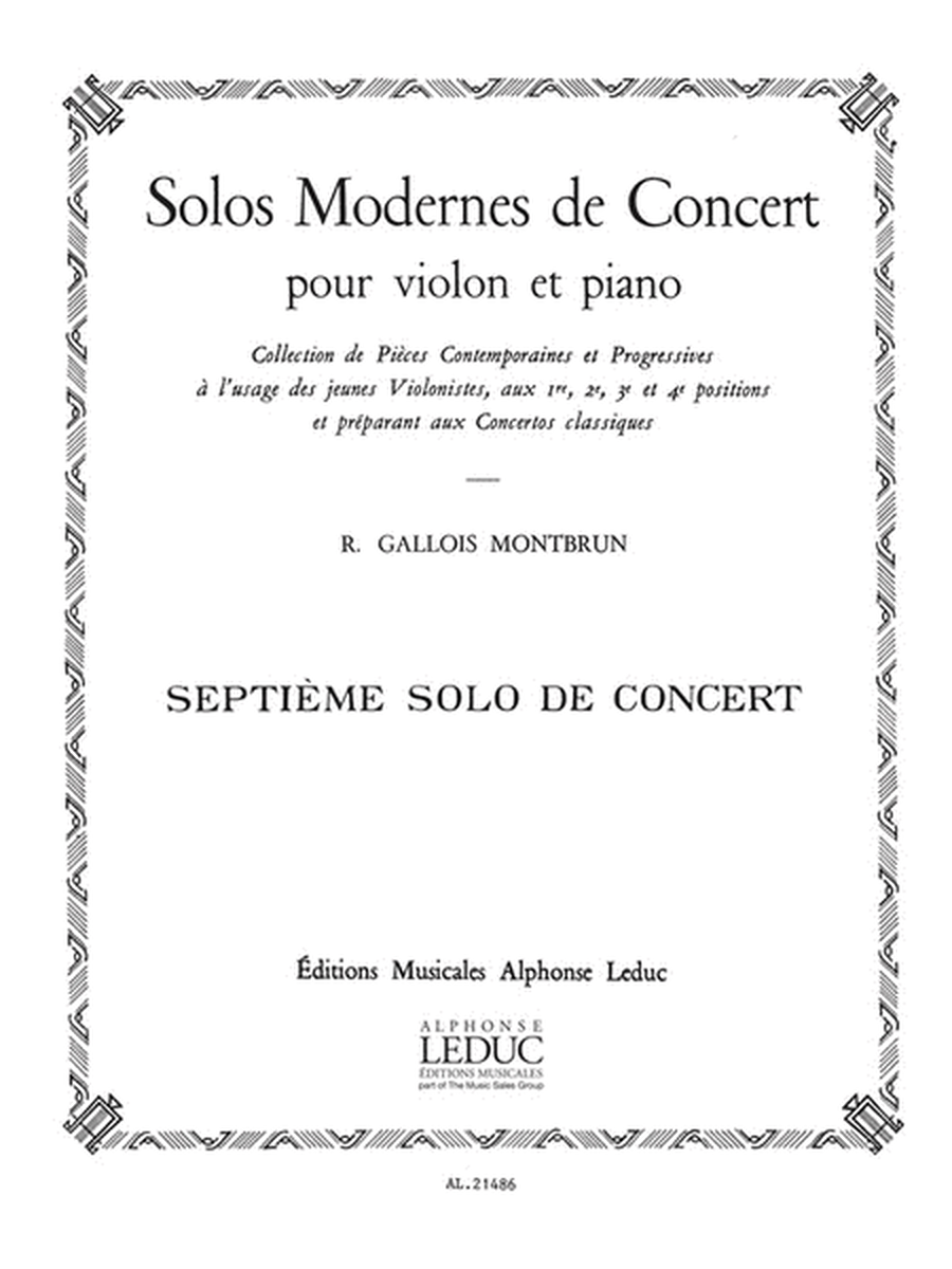 Solos Modernes De Concert No.7 (violin & Piano)