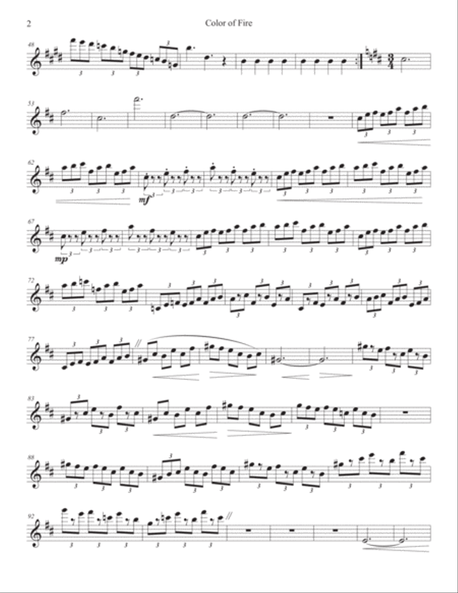 Color of Fire : flute part Flute Solo scores gallery preview page 2