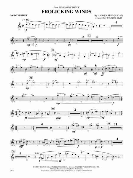 Frolicking Winds (from Symphonic Dance): 1st B-flat Trumpet
