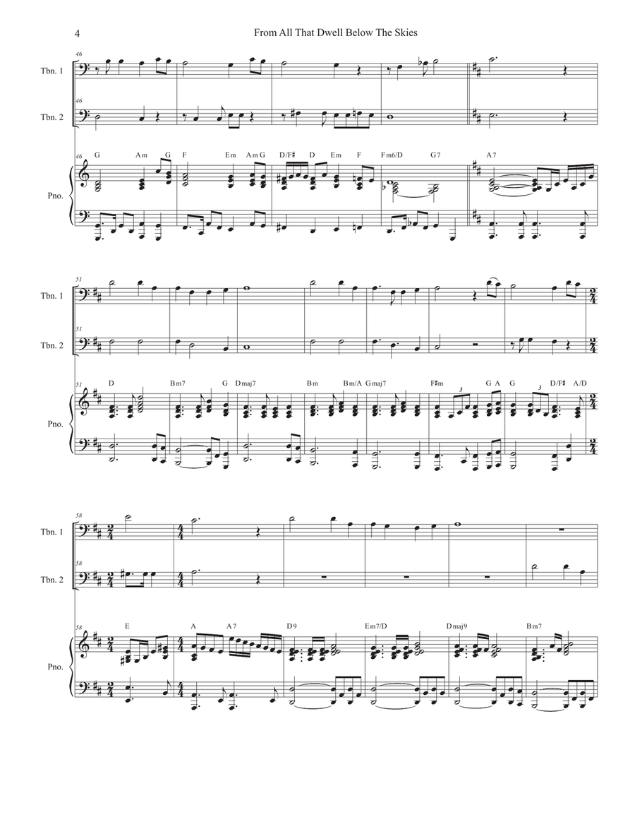 From All That Dwell Below The Skies (Trombone Duet) Trombone Duet scores gallery preview page 4