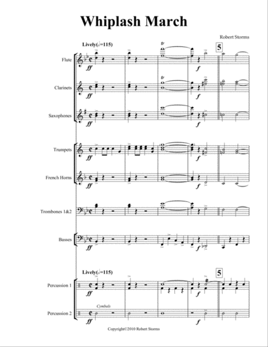 Whiplash March Concert Band scores gallery preview page 3