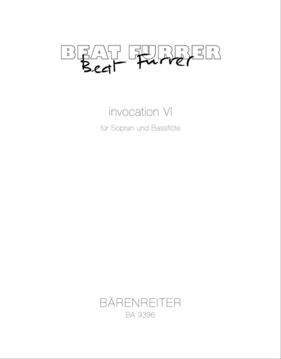 invocation VI for Soprano and Bass Flute Flute scores gallery preview page 1