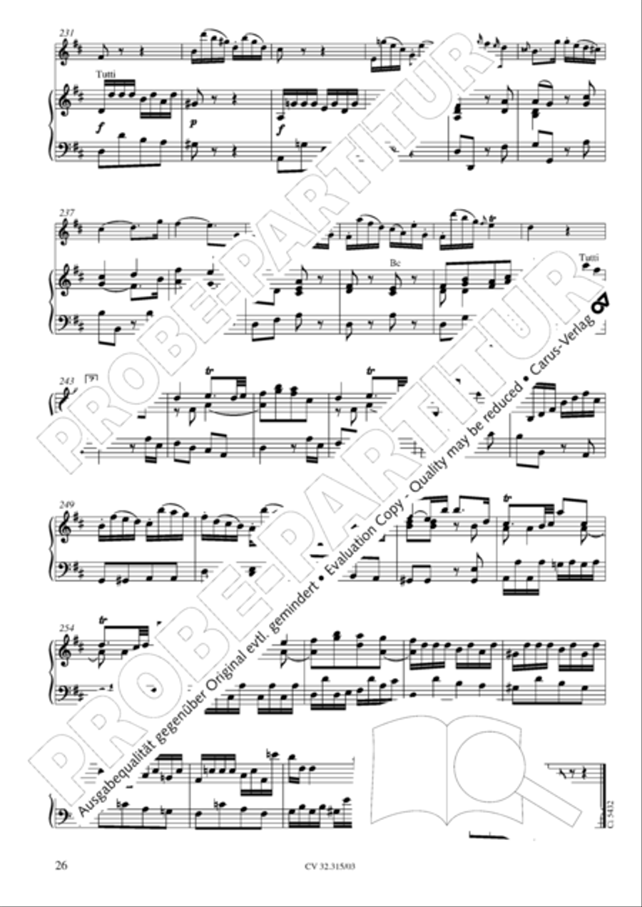 Flute concerto in D major (Flotenkonzert in D) Flute scores gallery preview page 27