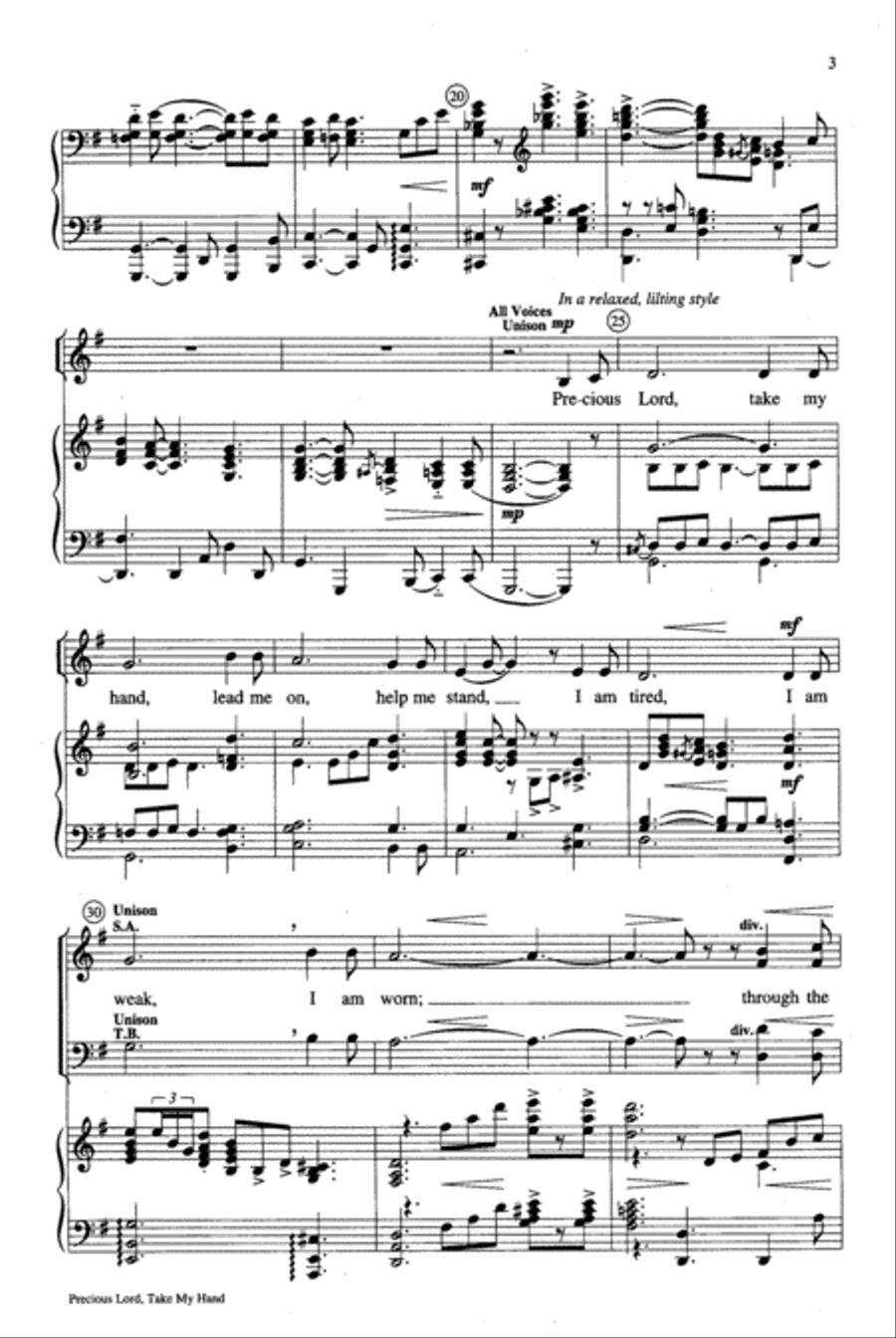 Precious Lord, Take My Hand 4-Part scores gallery preview page 3