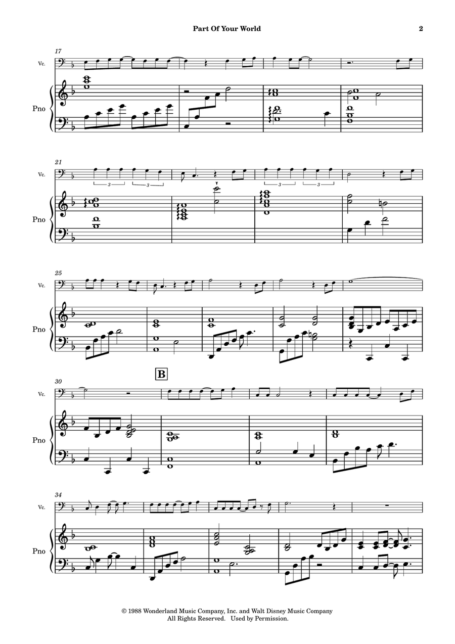 Part Of Your World Piano scores gallery preview page 3