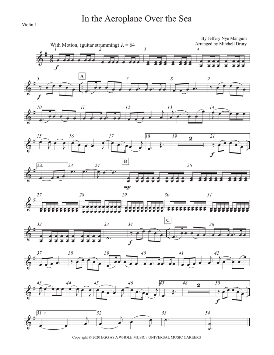 In The Airplane Over The Sea Chamber Orchestra scores gallery preview page 1