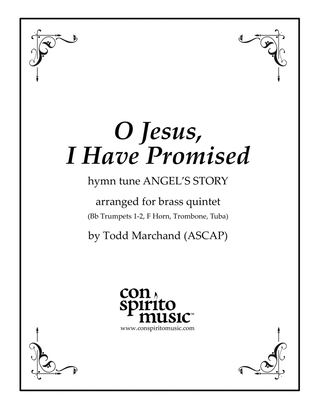 Book cover for O Jesus, I Have Promised - brass quintet