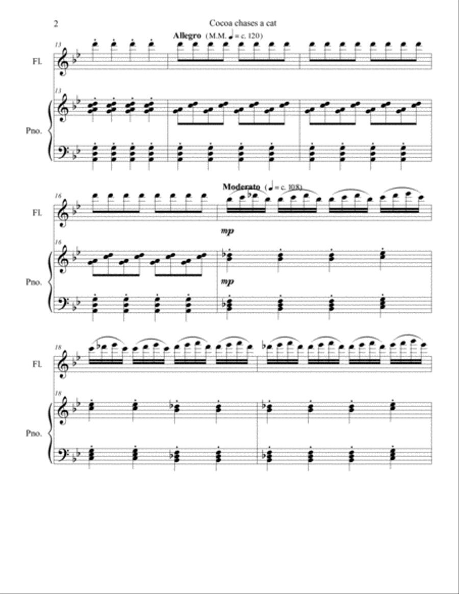 Cocoa Chases a Cat Up a Tree Flute Solo scores gallery preview page 2