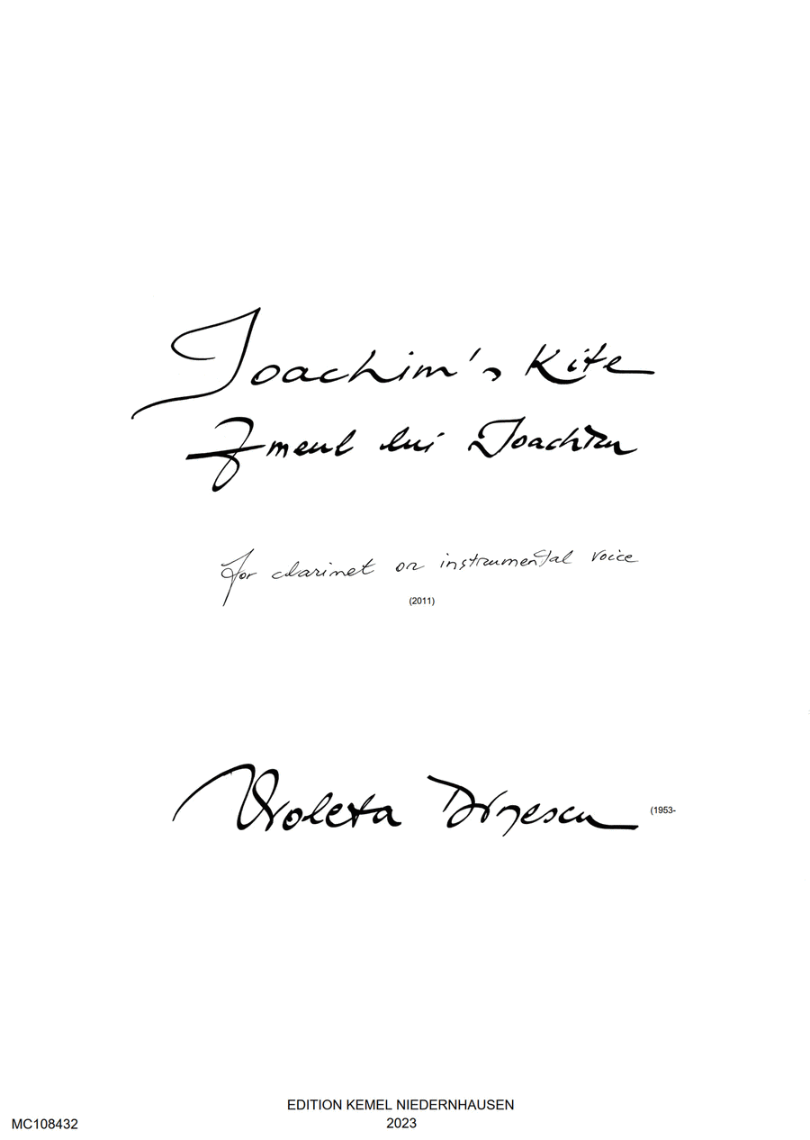 Joachim's kite = Zmeul lui Joachim Clarinet Solo scores gallery preview page 1